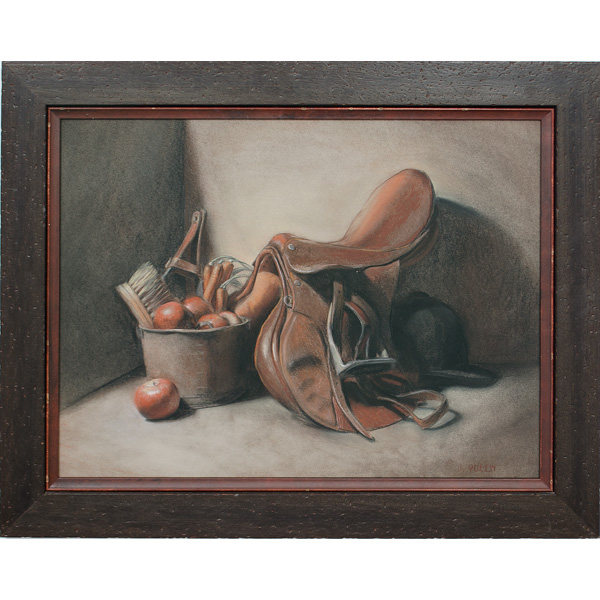 American Pastel Still Life of Saddle