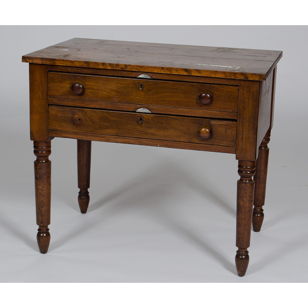 Walnut Work Table American 19th century. A