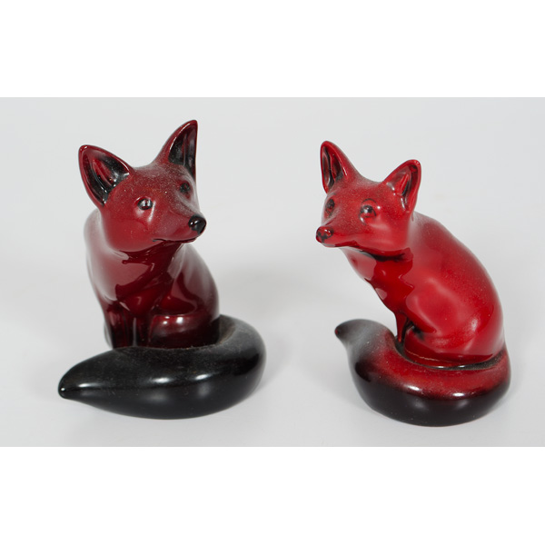 Royal Doulton Flambe Foxes British. 