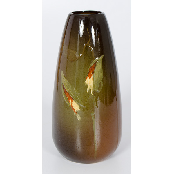 Owens Brown Glaze Vase Ohio a brown 160c07