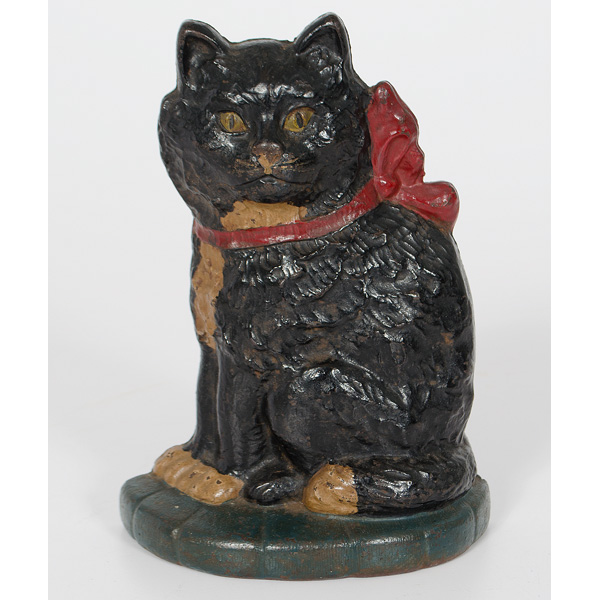 Sitting Cat Cast Iron Doorstop American