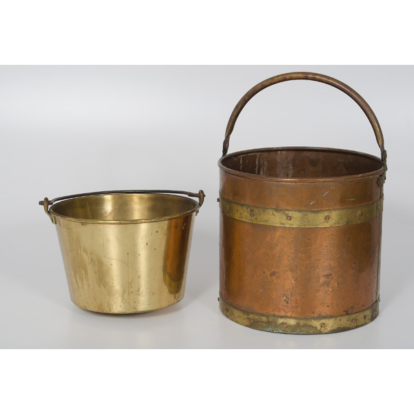 Copper and Brass Buckets a large copper