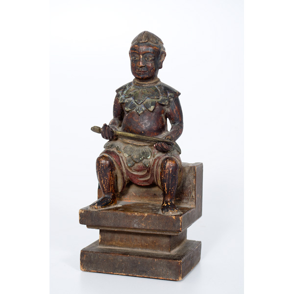Wooden Seated Chief A carved wooden