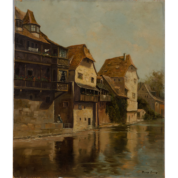 Dutch Canal Scene 20th Century