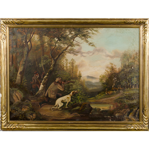 American School Hunt Scene 19th 160d8b