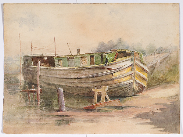 Portrait of a Boat Watercolor American 160da1