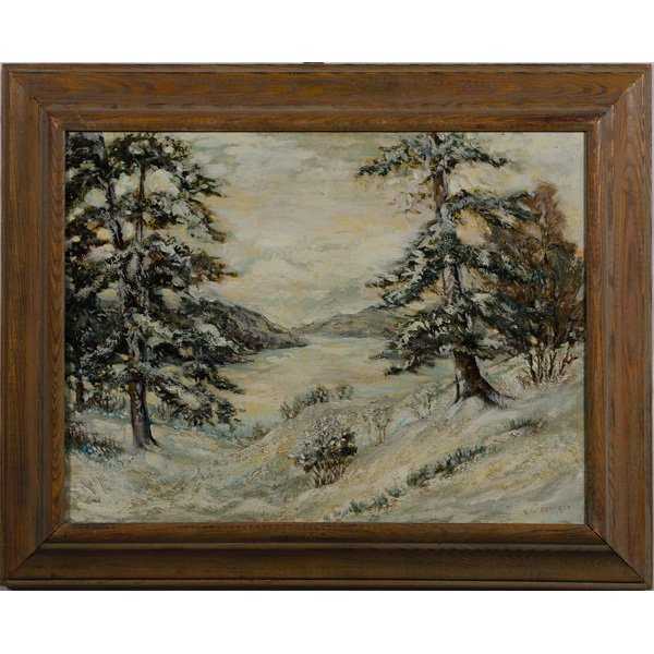 20th Century Winter Landscape Oil 160dc1