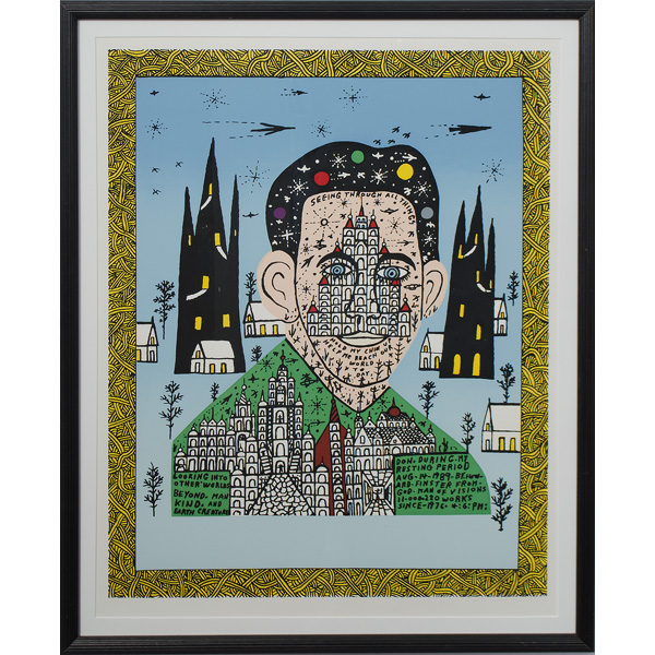 Silkscreen by Howard Finster Silkscreen