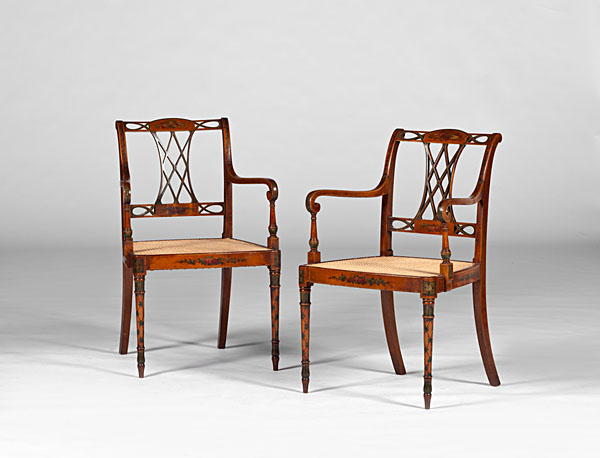 Edwardian Painted Arm Chairs English 160e49