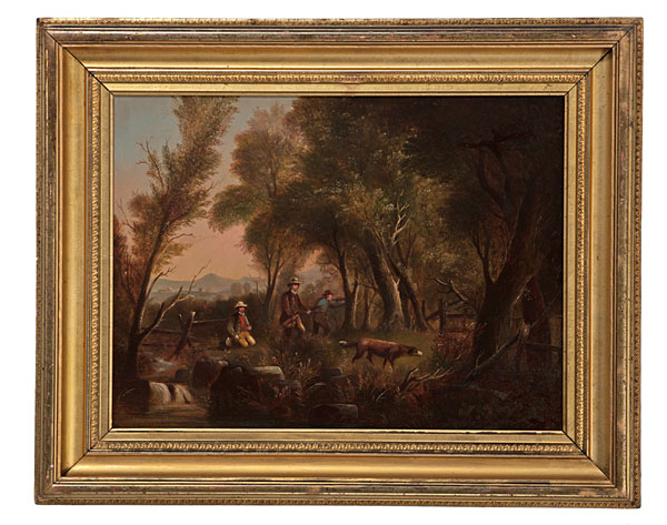 Hunting Scene with Hound American