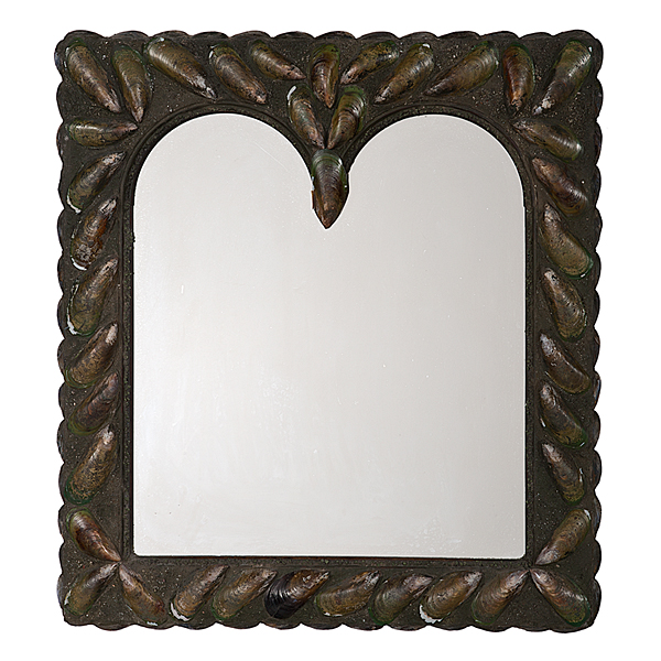 Oyster Shell Mirror American 20th 160e98