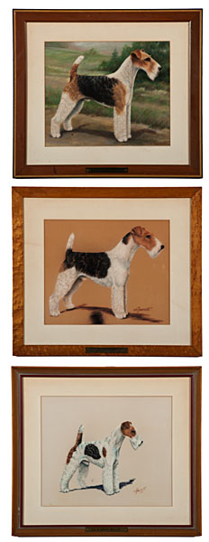 Group of Terrier Pastels by Clarence