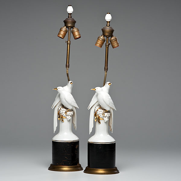 Paris Porcelain Bird Lamps Continental 160f05