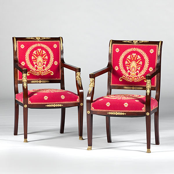 French Empire Style Armchairs French 160f0b