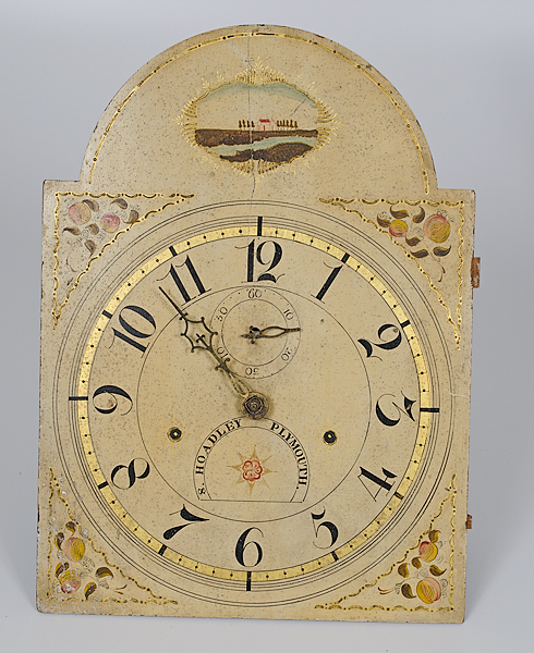 Silas Hoadley Wood Clock Face and