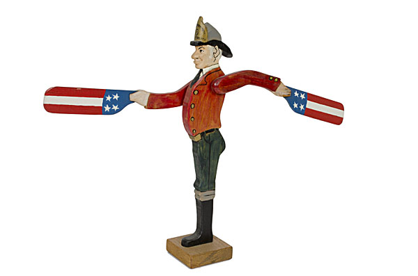 Folk Art Fireman Whirly Gig American 160f9a