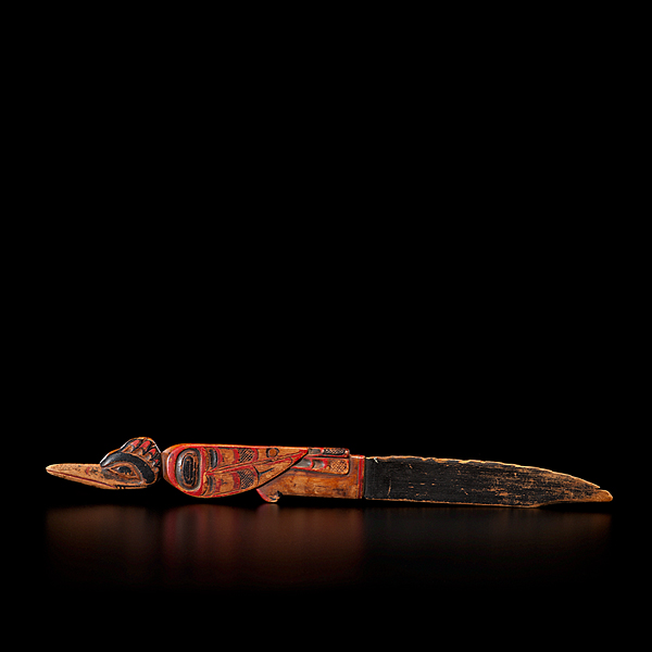 Kwakiutl Wooden Raven Knife handle 16107d