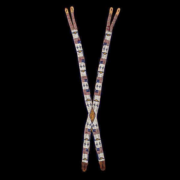 Sioux Boy s Beaded Hide Suspenders 1610ae