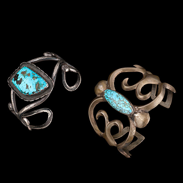 Navajo Bracelets with Turquoise Collected