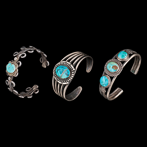 Navajo Silver and Turquoise Bracelets 1610f3