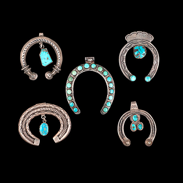 Navajo Silver Najas with Turquoise 161116