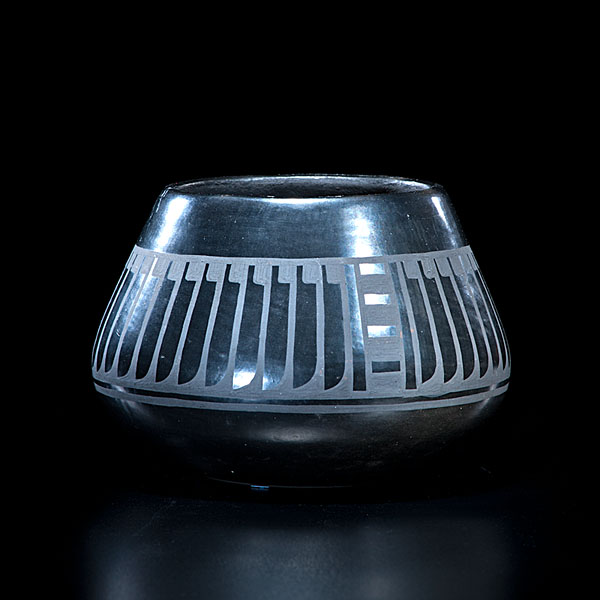 Blue Corn San Ildefonso Blackware Jar