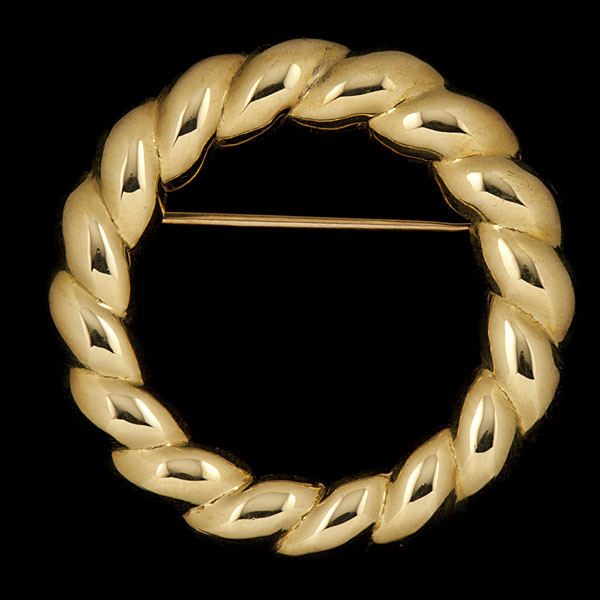 Tiffany & Co Wreath Styled Gold Brooch