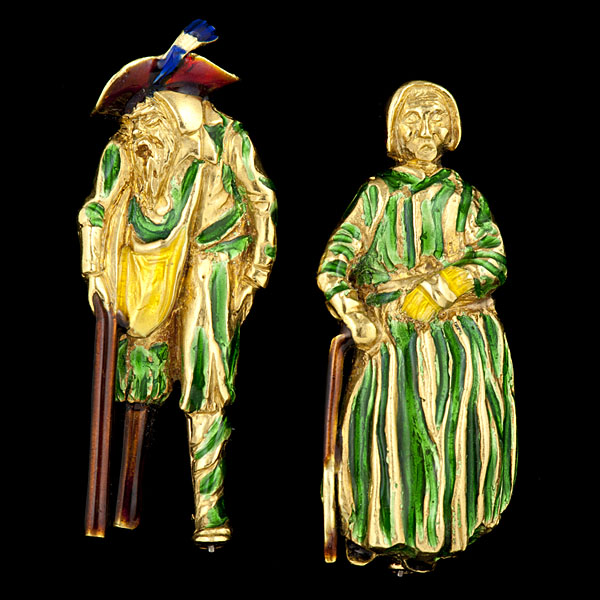 Pair of Torrini Whimsical Enamel 1611ad