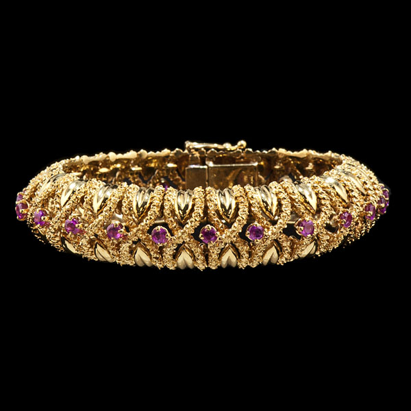 Pink Tourmaline Gold Bracelet 1611b9