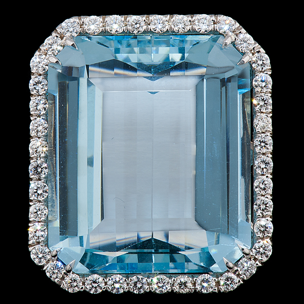 Natural Aquamarine and Diamond