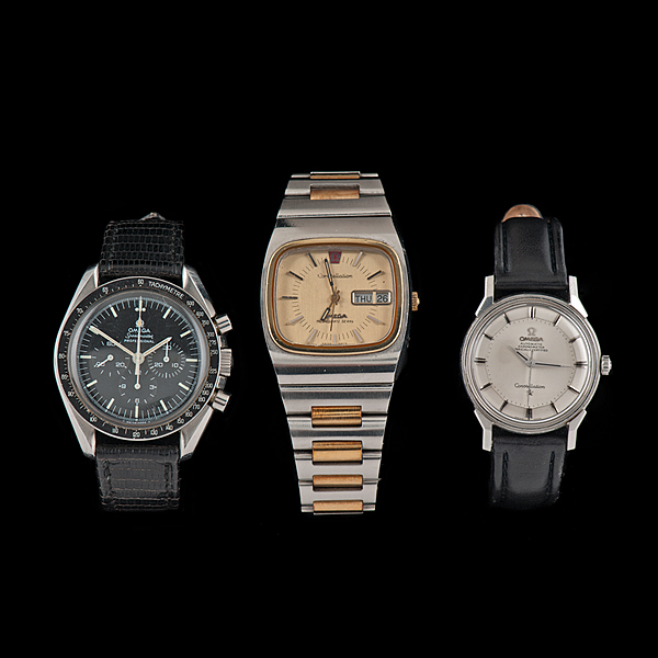 A collection of 3 Omega Men's Wristwatches