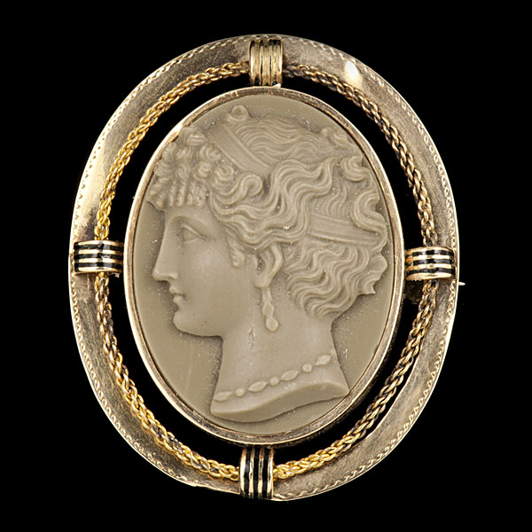 Greek-Style Cameo An olive color high