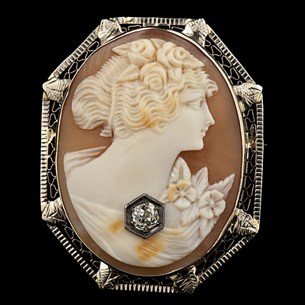 Antique Cameo Brooch Pendant with 161220
