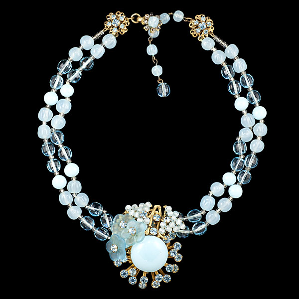 Miriam Haskell Frosted Blue Bead 161242