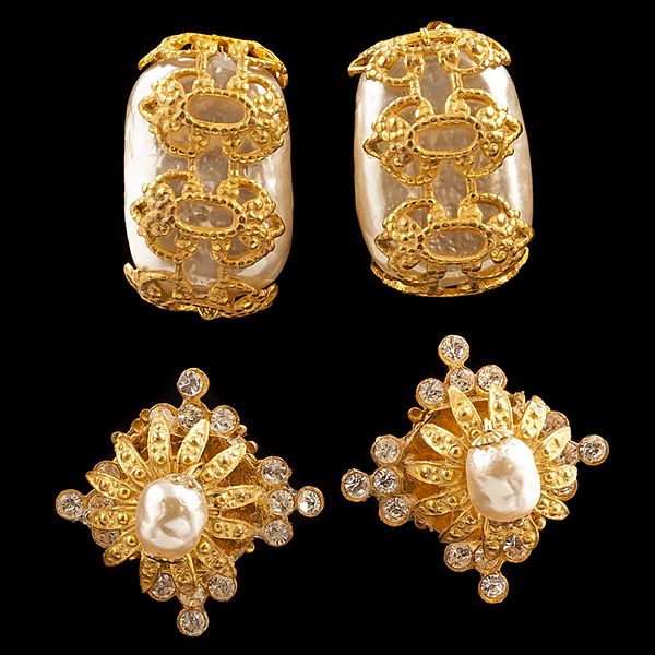 Pair of Miriam Haskell Faux Pearl Earrings