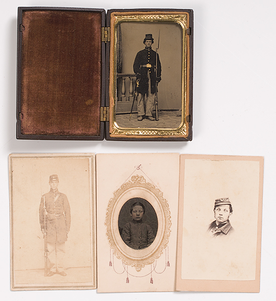 CDV Size Ambrotype of Armed Private 16125d