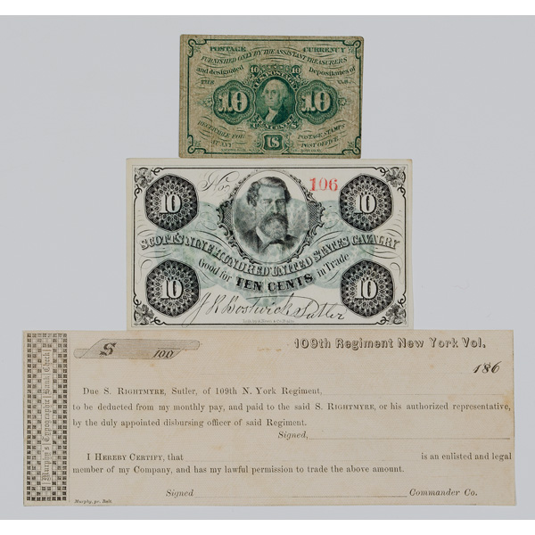 Civil War Currency Checks Including 161299