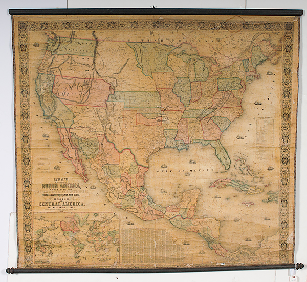 Jacob Monk 1854 Map of North America