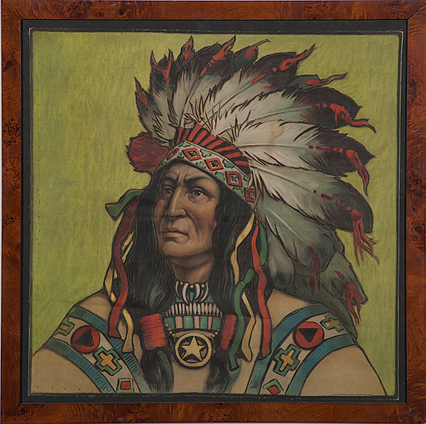 American Indian Chief Lithograph on