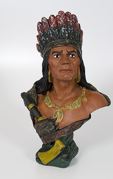 Indian Chief Bust Repainted chalkware