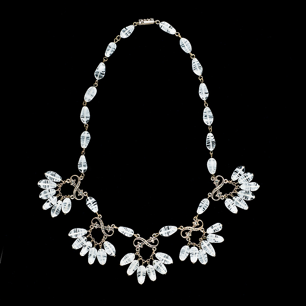 Marcasite and White Bead Neckalce 1613c7