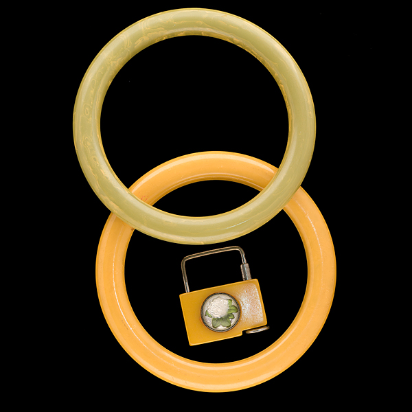 Bakelite Bangles and Lock Pendant 161416