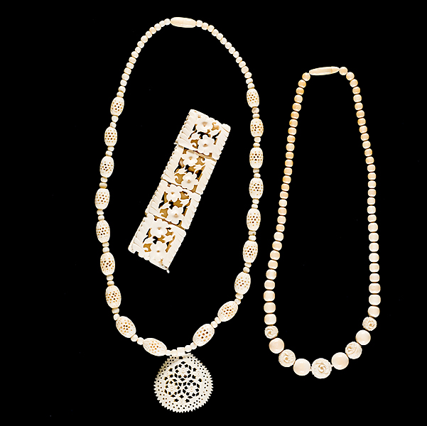 Grouping of Ivory Jewelry A grouping