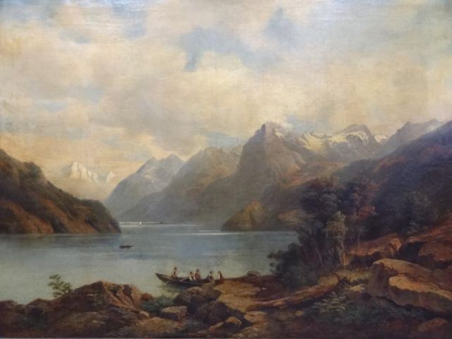 LINDLAR Johann W. O/C Landscape with