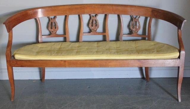 Neoclassical Style Demilune Bench 1614a2