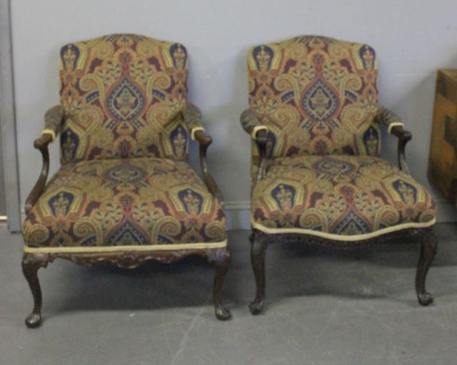 Two Georgian Style Mahogany Armchairs.Two