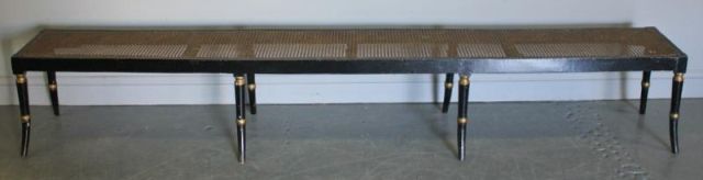 Georgian Style Black Painted Bench.From
