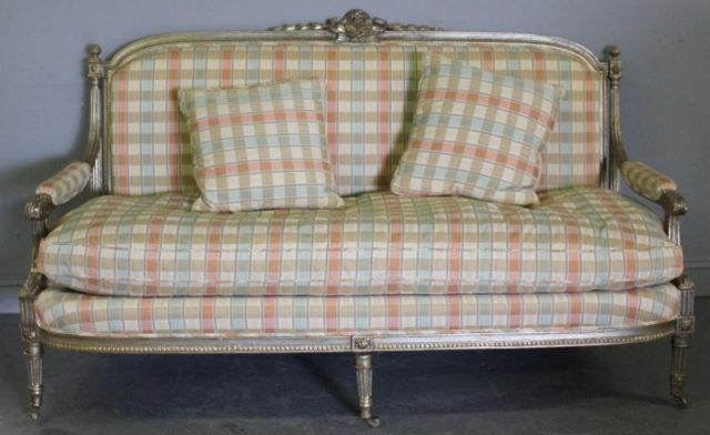 Louis XVI Style Silver Gilt Upholstered 1614e7