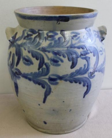 Cobalt Decorated Country Crock From 1614fc