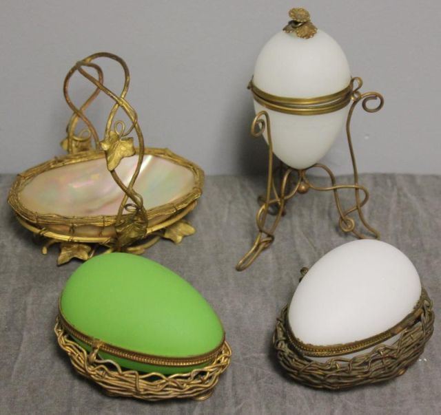 19th Century Opalescent Egg Lot Includes 161517